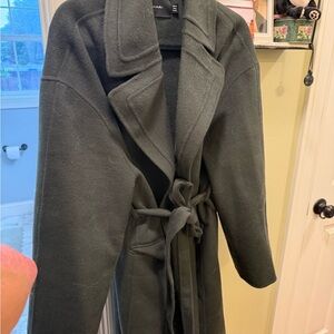 Tahari Dark Green Textured Coat